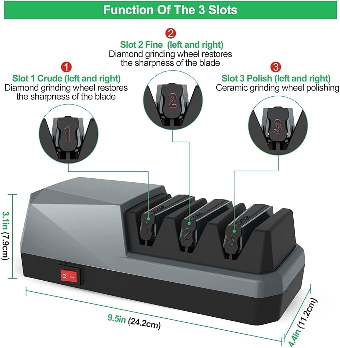 5 in 1 Adjustable Speed Electric Knife Sharpener(Grey)&3 Stage Electric Knife Sharpener(Grey)