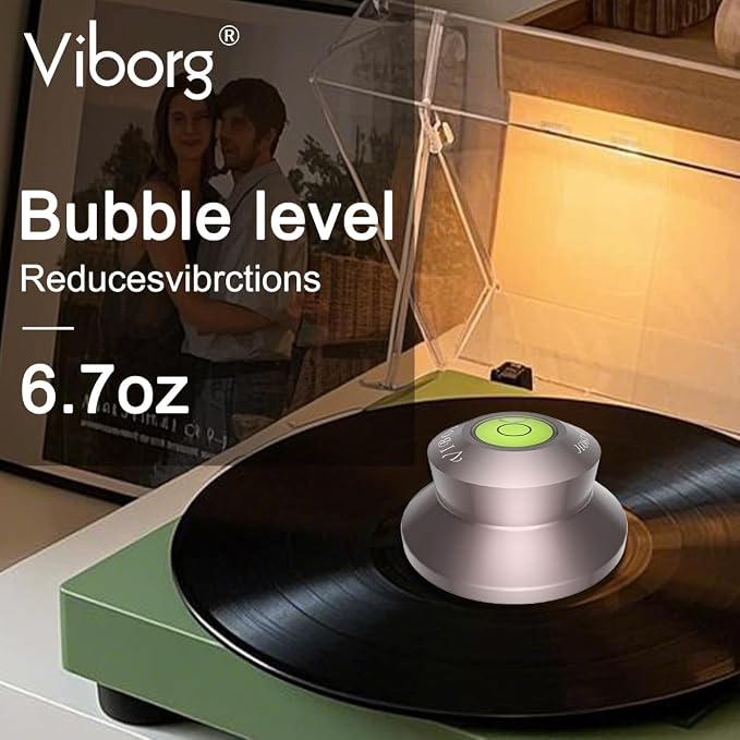 Viborg LP190H Record Weight Disc Stabilizer for Turntables 71x33mm 6.7oz (190g) Aluminum Hi-Fi Vinyl Clamp Puck for Vinyl Record Player, Turntables, Phonograph