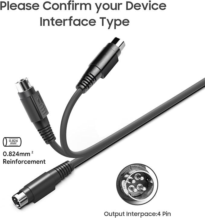 KFD 24V 4-Pin AC/DC Adapter Compatible with Thrustmaster TS-XW Sparco P310 Competition Mod T500 RS T 500 RS500 Driving Racing Gaming Wheel T500RS T 500RS 4169056 24V 4PIN Thrustmaster Power Supply