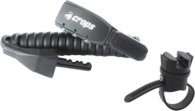 CROPS K3-BIRO Compact Bike Lock Cable, 4 ft, Black – Resettable 3-Digit Combination Dial, 4mm Double Coiled Cable, Includes Under-Saddle Mounting Bracket.