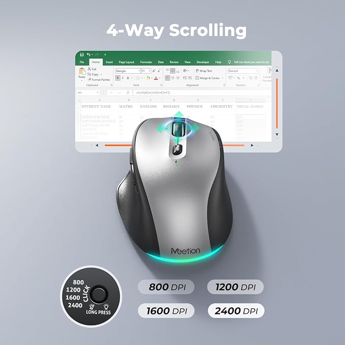MEETION Wireless Bluetooth Keyboard and Mouse Combo, Rechargeable Slim Wireless Keyboard and Mouse, 3 Multi-Device Connection, Low-Profile Compact Keyboard, for PC Laptop Tablet iPad, Windows/Mac/iOS