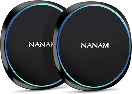 NANAMI Fast Wireless Charger [2 Pack] - Wireless Charging Pad for iPhone 17/17 Pro/17 Pro Max/16/15/14/13/13 Pro/12,10W for Samsung Galaxy S26/S26+/S25/S25 Ultra/S24/S24 Ultra/S23/S22, New Airpods
