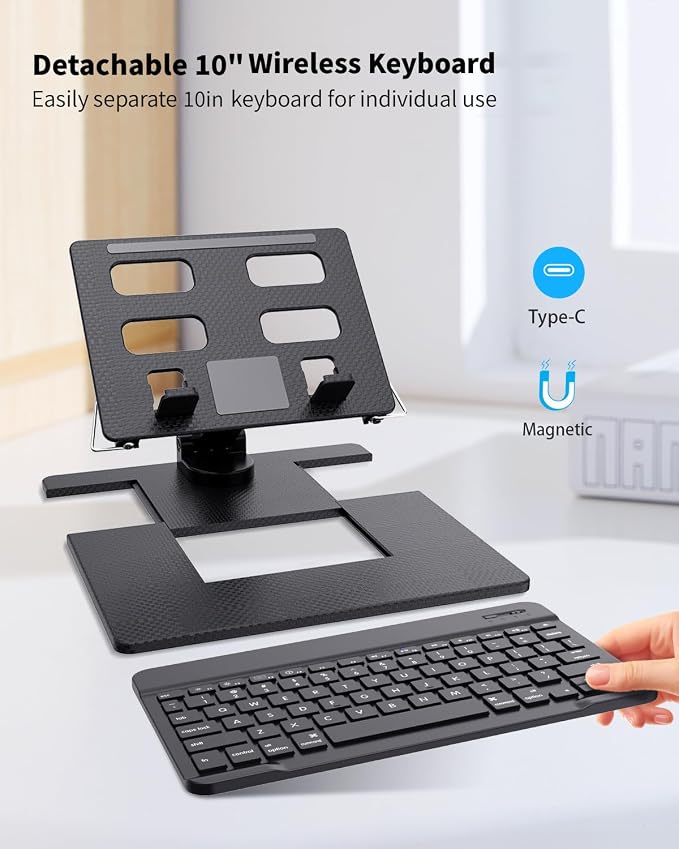 Desk Stand and Bluetooth Keyboard Combo for Samsung Galaxy Z Fold 7/6/5/Z Trifold, 4 in 1 Set Include Mouse Pen, Adjustable Foldable Tablet Stand Holder Fits for Motorola Razr Fold 2026