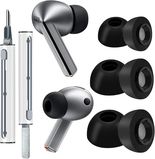 Replacement Foam Eartips for Samsung Galaxy Buds 4 Pro (2026) & Galaxy Buds 3 Pro (2024), Memory Foam Tip with Cleaner kit Earbuds, Comfortable Foam and Secure Fit - SML