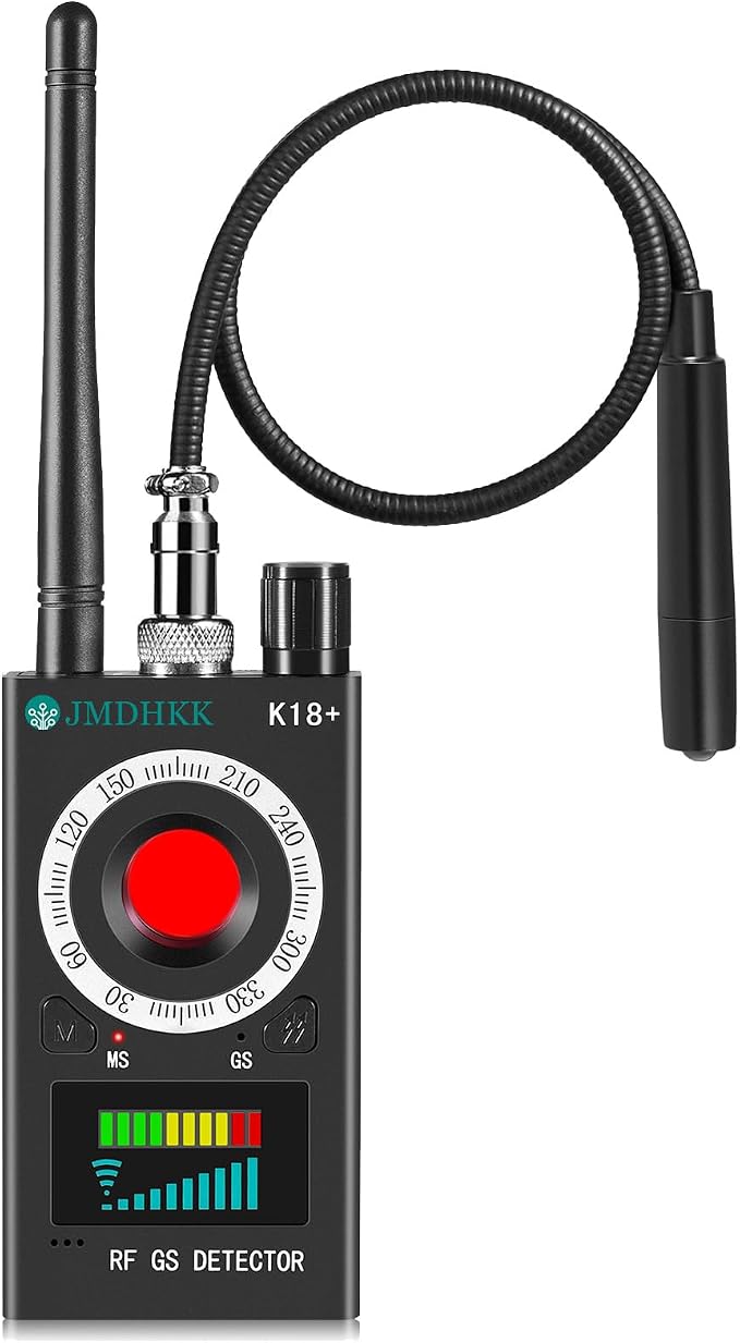 JMDHKK Hidden Camera Detector, Spy Camera Finder, Bug Detector, Magnetic Field Detector, Listening Device Detector – Privacy Protection Tool for Home, Office, Hotel, and Travel Security(Black)