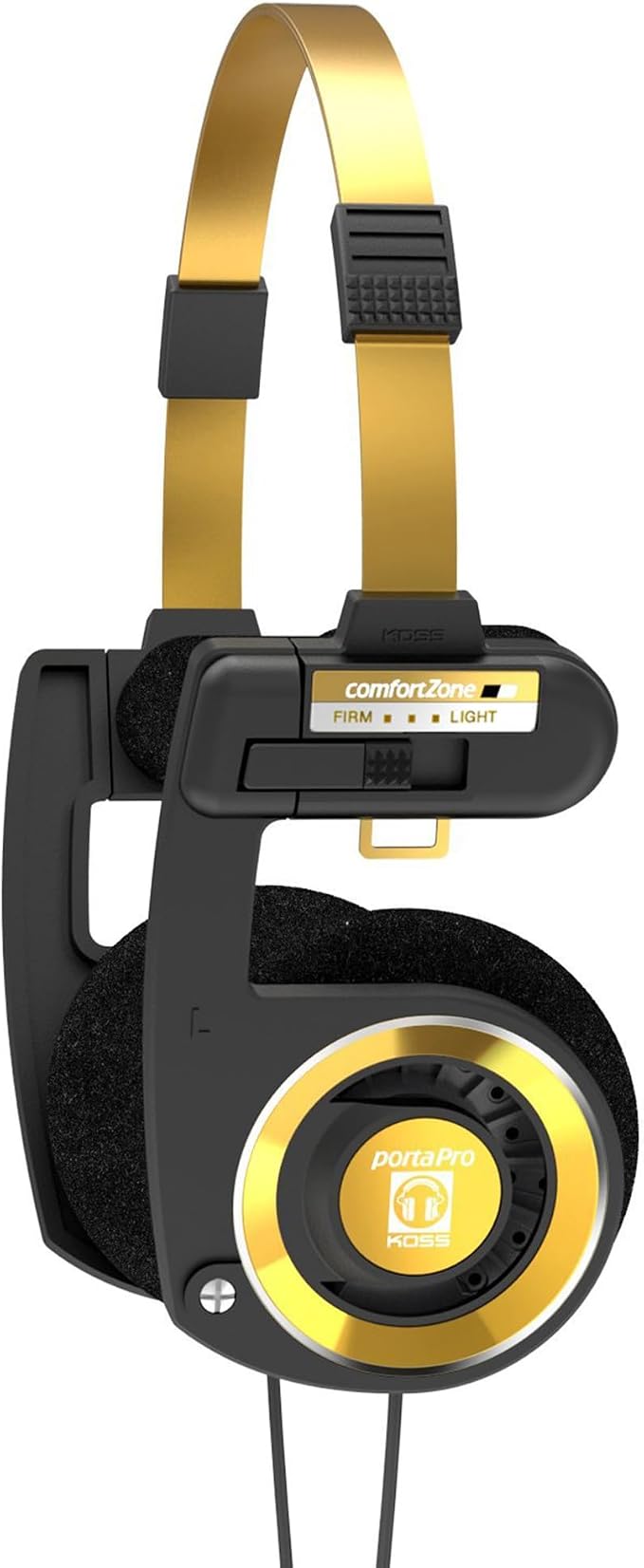 Koss Porta Pro Limited Edition Black Gold On-Ear Headphones, in-Line Microphone, Volume Control and Touch Remote Control, Includes Hard Carrying Case, Wired with 3.5mm Plug, Black and Gold