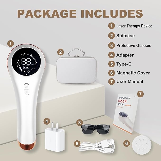 Handheld Home Cold Laser Therapy Device for Dogs and Pets, Vet Infrared Red Light Treament Machine with 808nm & 650n, LLLT Physiotherapy Equipment Portable, Animals Teddy Chihuahua Puppy Cat Horse