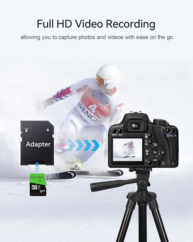 KEXIN 16GB Micro SD Card 5 Pack microSDHC Memory Card UHS-I C10 U1 Micro SD Card Full HD High Speed TF Card for Smartphone Tablet Action Camera Dash Cam Drone Game Console with SD Adapter