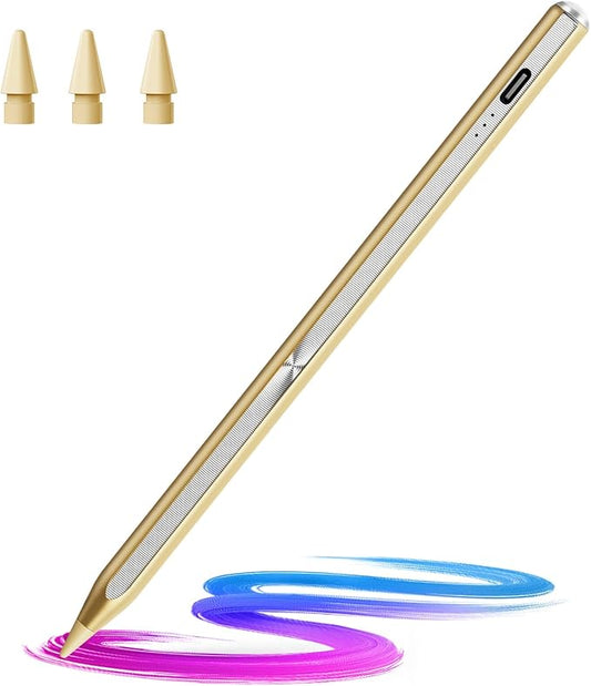 Hastraith Stylus Pen for iPad(2018-2026)-13 Mins Fast Charge with Tilt Sensitivity & Palm Rejection for iPad 11/10/9/8/7/6th Gen, Air 5/4/3/M4/M3/M2, Pro 13"/12.9"/11"/M4, Mini 7/6/5th, Metallic Gold