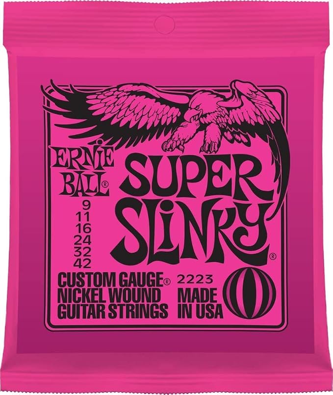 Ernie Ball Mighty Slinky Nickel Wound Electric Guitar Strings, 8.5-40 Gauge (P02228)