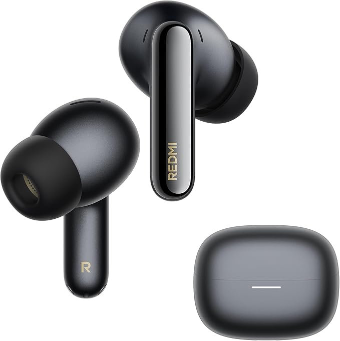 XIAOMI REDMI Buds 8 Pro Wireless Earbuds, Black, Adaptive Noise Cancelling up to 55dB, Hi-Res Audio with LDAC, 35H Battery, Dolby Atmos, IP54, Bluetooth 5.4