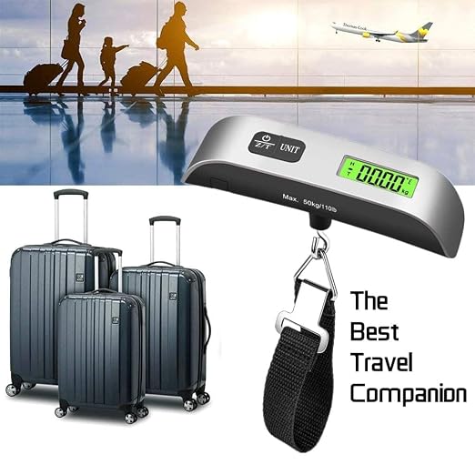 Portable Digital Luggage Scale - High Precision Handheld Suitcase Weight Scale with Hook, 110Lb/50Kg Capacity