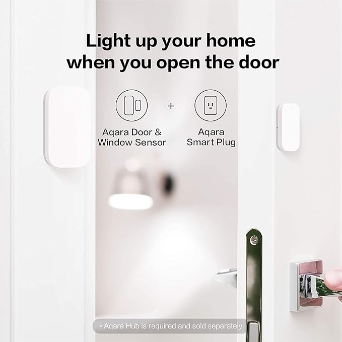 Aqara Zigbee Door and Window Sensor 3 Pack, Wireless Mini Contact Sensor, Home Automation, Requires Aqara Hub, Zigbee Connection, Kid Safety, Compatible with Apple HomeKit, Alexa, Works with IFTTT