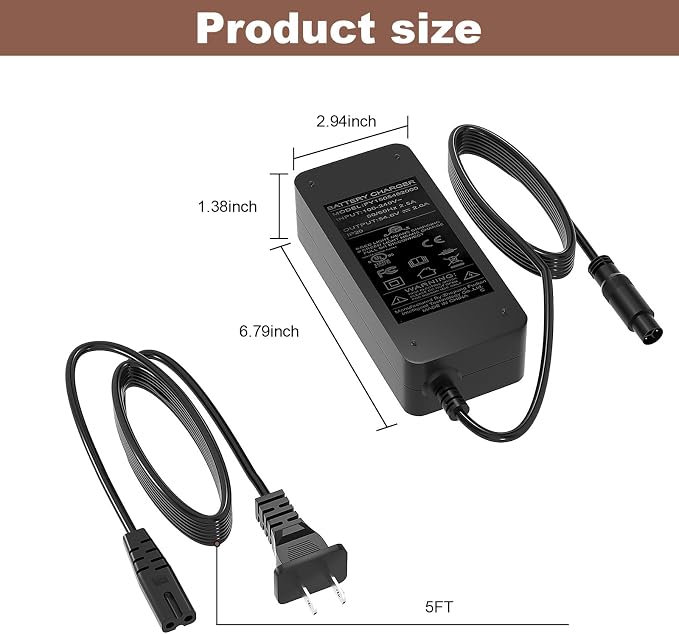 54.6V Charger for Super 73 ZX/S2/RX/Z S R Adventure Series Compatible with Super 73 48V Li-ion Battery Power Adapter Cord