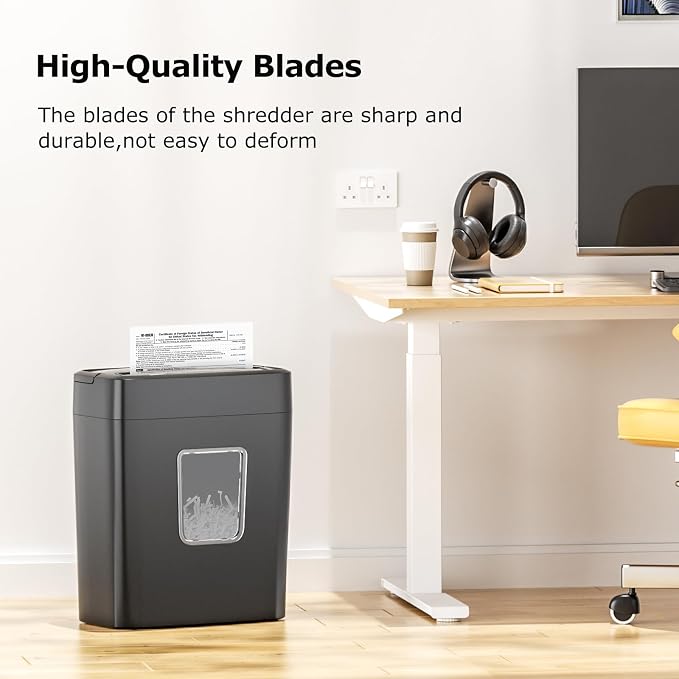 Bonsaii Paper Shredder, 9-Sheet Crosscut Home Office Shredder with 4.2 Gallon Bin, P-4 Security Level Document Shredder Shred Credit Card/Mail/Staple/Clip (C261-C Updated)