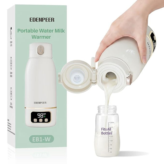 Portable Bottle Warmer for Travel, Fast Baby Bottle Warmer On the Go with Precise Temp Control, 17 OZ Milk Warmer, Leak-Proof Cordless Breastmilk Warmer, Fits Most Bottles, Ideal Newborn Baby Gift