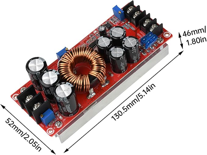 Aideepen 1200W 20A DC Converter Boost Car Step-up Power Supply Module Adjustable Voltage Converter 8-60V to 12-83V