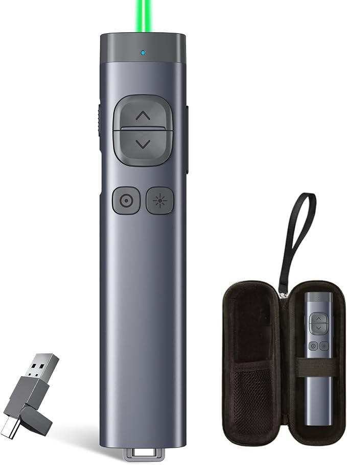 Norwii N97s TV Screen Presentation Clicker for powerpoint presentations, powerpoint clicker, Presentation Remote, Bluetooth Wireless Presenter, Digital Pointer for TV Screen Under Win/Mac