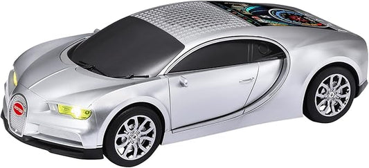 WS-660 Hypercar Bluetooth Replica Speaker with LED Starry-Sky Display, Portable with HD Sound, LED Party Light, TWS Pairing, FM/USB/TF Playback, Built-in Mic, Best Gift for Hypercar Lovers (Silver)