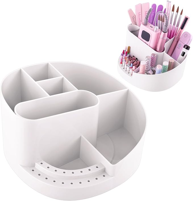 MelodySusie Electric Callus Remover for Feet PC800G and Nail Art Tools Storage Box with 18 Holes & 7 Compartments