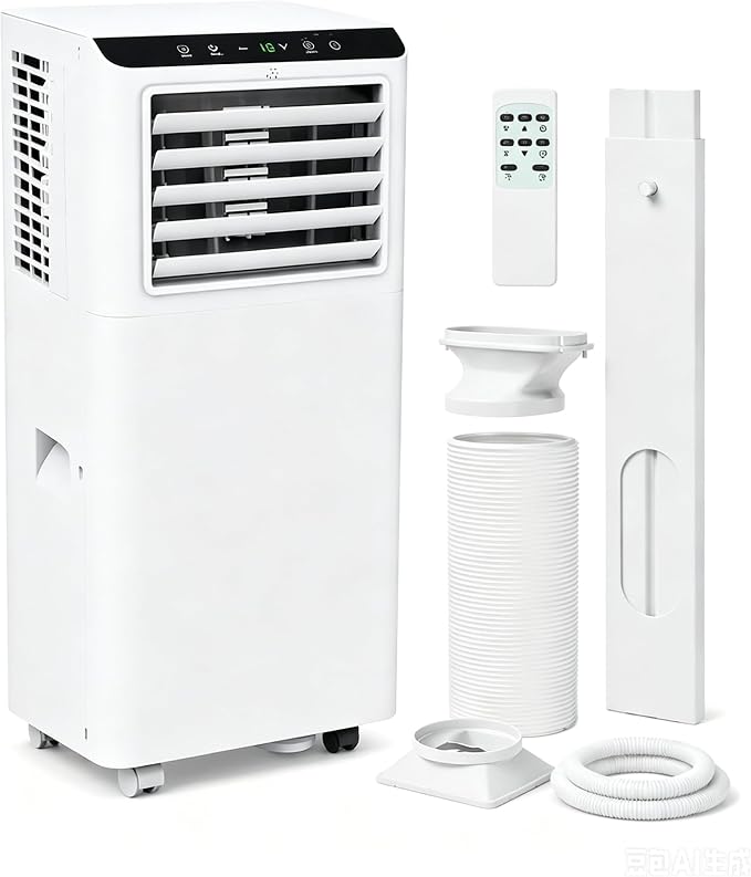 8,000 BTU Portable Air Conditioners, Portable AC Unit for Basement & Bedroom, Remote & Auto Evaporation, 4-in-1 Cooling Unit, Floor AC, Covers Rooms up to 350 Sq.Ft, Sleep Mode, Remote Control