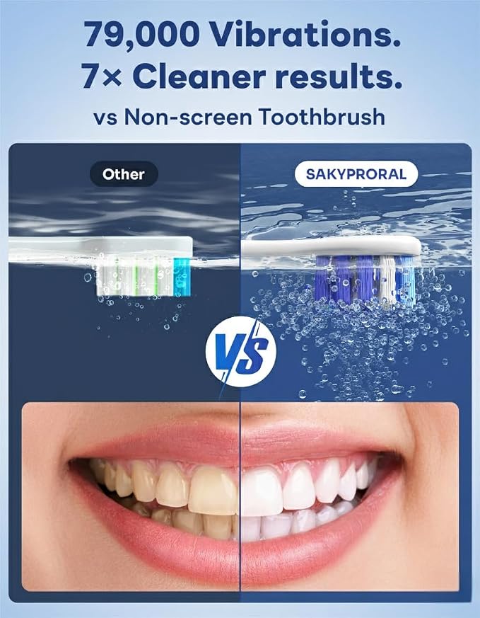 SAKYPRORAL G5S Electric Toothbrush (Blue) + Ultra White Toothpaste