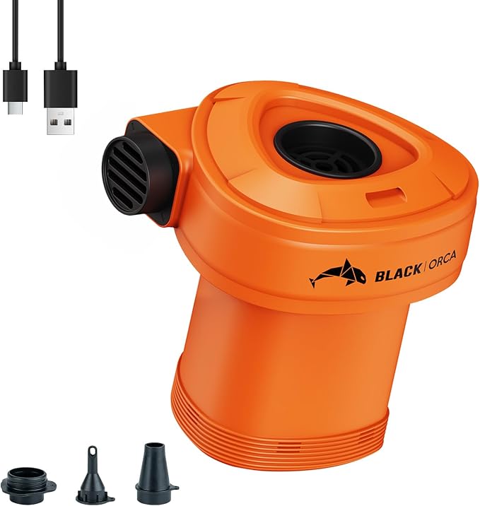 Portable Air Pump for Inflatables, 6 kPa Electric Air Pump with 4000 mAh Battery USB Rechargeable, Quick Inflate Deflate for Air Mattress, Pool Floats, Vacuum Storage Bags