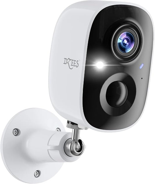 Dzees Security Cameras Wireless Outdoor - Spotlight & Siren, 2K 3MP Upgrade WiFi Cameras for Home Security, AI Motion Detection, Color Night Vision, 2-Way Talk, Waterproof