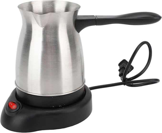 banapoy Electric Turkish Coffee Maker Machine, Stainless Steel Greek Turkish Coffee Pot with Anti Scald Handle, Heating Tea Maker Kettle for Arabic Tea Milk, banapoymf7p5tekia