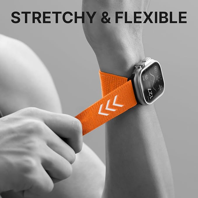 Bandletic Compatible with Apple Watch Ultra 2 Band Men, Wide Stretchy Nylon Strap with Magnetic Fidlock V-Buckle for iWatch 49mm(Ultra 3/2/1),46mm(11/10),45mm(9/8/7),44mm(SE3/SE2/SE/6/5/4),42mm(3/2/1)