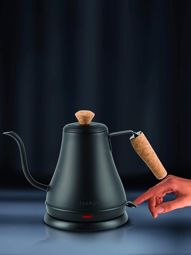 Bodum Bistro Electric Milk Frother (10 Ounce) and Bodum Melior Gooseneck Electric Water Kettle (27 Ounce)