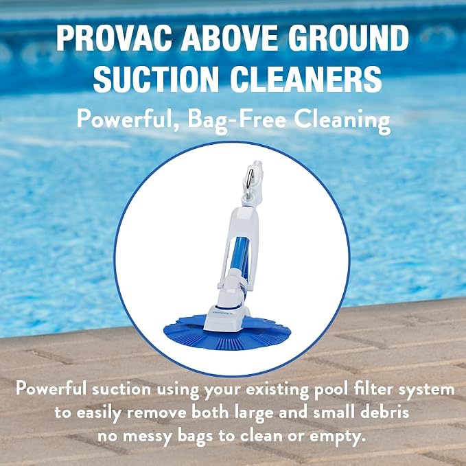 Doheny's ProVac Plus Automatic Suction Swimming Pool Cleaner | Cleans from Waterline to Pool Bottom | Regulator Valve Automatically Adjusts Flow | No Tools or Electricity Needed | Above Ground Pools
