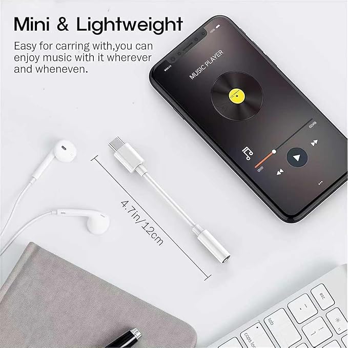 10 Pack Usbc to 3.5mm Jack Audio Adapter,The Headphone Adapter to USB C Compatible with iPhone 17/16/15 Series,Samsung Galaxy S25,S24,S23 Ultra,Note 20,iPad Pro,MacBook,Pixel XL and More