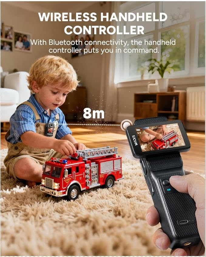 SJCAM C400 Vlogging Camera,64GB 4K Image,7H Power use,6-Axis Stabilizer,for Vlogs influencers,2.29'' Touch Screen,30M Waterproof Body Cam,Vlogging for YouTube,Black,Camara para grabar contenido