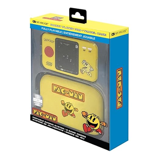 My Arcade Pac-Man Pocket Player Bundle: Officially Licensed, Portable Gaming Console, Travel Case and Screen Protector Included. Includes Classic Mode and Speed Up Mode.