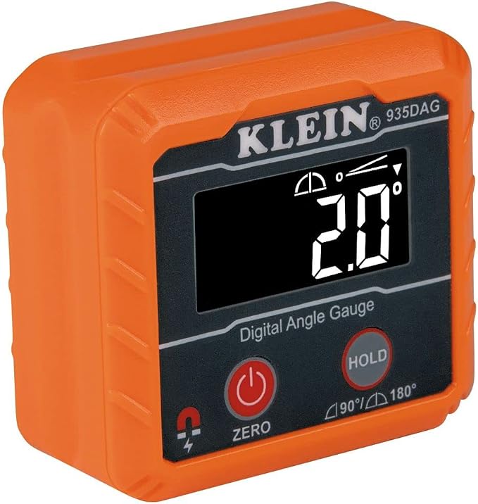 Klein Tools AEPJS2 Bluetooth Speaker with Magnetic Strip and Hook, Rechargeable & 935DAG Digital Electronic Level and Angle Gauge, Measures 0-90 and 0-180 Degree Ranges