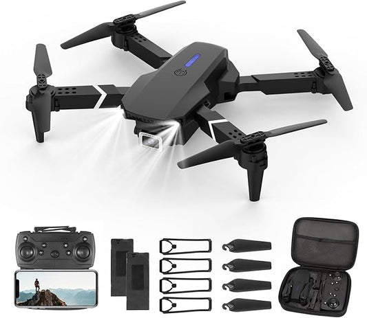 Mini Drone for Kids with 4K Dual Cameras Remote Control Toys Gifts for Boys Girls with Altitude Hold, Headless Mode, One key Return/Emergency Stop, 3D Flips 2 Batteries, Foldable RC Quadcopter