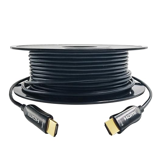 iBirdie 4K Fiber Optic HDMI Cable 50 Feet, 16 Metre, Work on Full 4K 60Hz HDR ARC, HDCP 2.2, 1440p 144Hz, 18Gbps, Active Unidirectional Cord Compatible for Apple-TV Ps4 Xbox