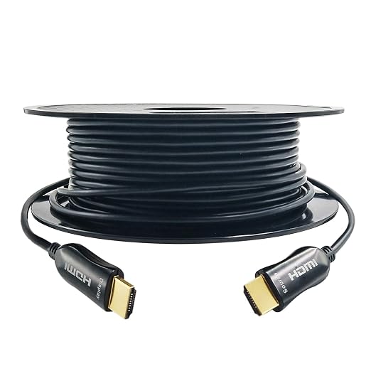 iBirdie 4K Fiber Optic HDMI Cable 100 Feet, 31 Metre, Work on Full 4K 60Hz HDR ARC, HDCP 2.2, 1440p 144Hz, 18Gbps, Active Unidirectional Cord Compatible for Apple-TV Ps4 Xbox