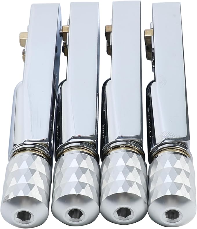 Pack of 4 Individual Single Tubular Fixed Bridge 4 String Electric Bass Bridge for Headless 4-string Bass Replacement Parts Chrome