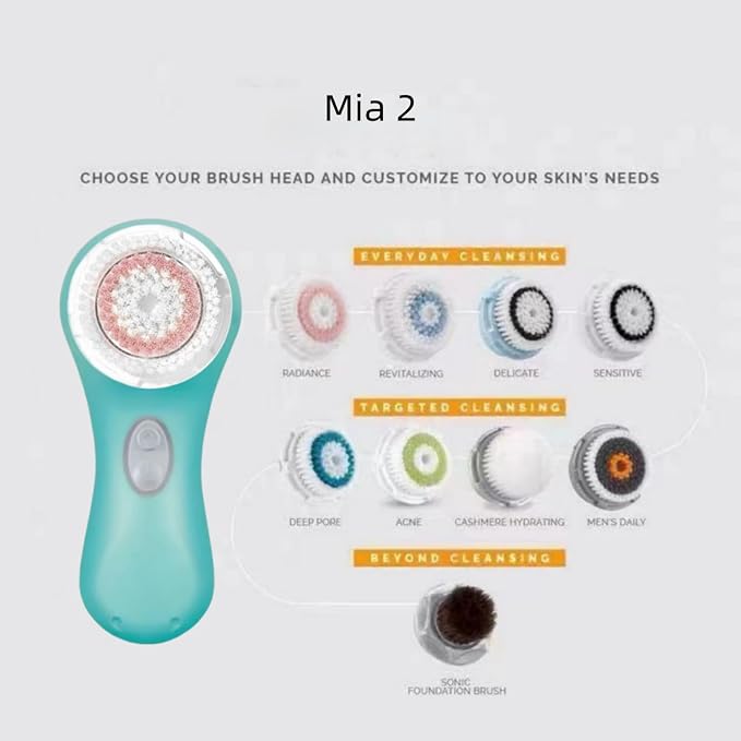 Sonic Facial Cleansing Device 2026 NEW Mia2 Mini Version (Sea Breeze) | Whitening with Replaceable Brush Head