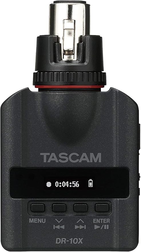 TASCAM XLR Micro Audio Portable Digital Recorder for XLR Microphones, Voice Recorder, Interview and News Gathering, Black (DR-10X)