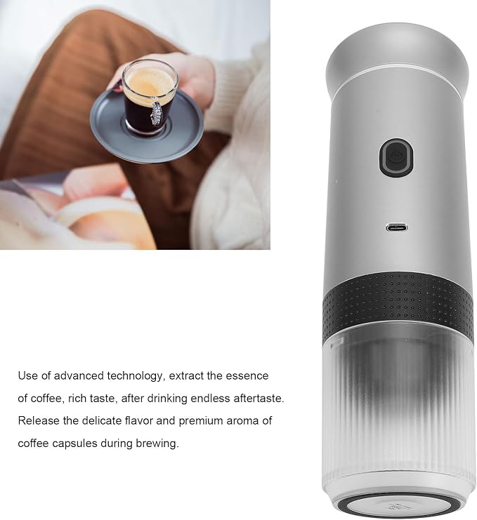 Bewinner Portable Espresso Coffee Machine for Travel, 12V Electric Battery Powered Coffee Makers for Camping, Car Coffee Maker Automatic for RV, Hiking, Office