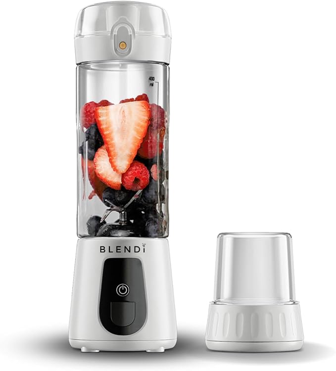 BLENDi Pro+ Portable Blender (17.5oz, White) – Powerful Ice Crushing 120W Motor, USB-C Rechargeable, Cordless Personal Blender Smoothies & Shakes – BPA-Free, Travel-Friendly