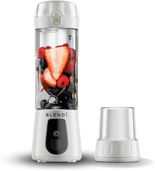 BLENDi Pro+ Portable Blender (17.5oz, White) – Powerful Ice Crushing 120W Motor, USB-C Rechargeable, Cordless Personal Blender Smoothies & Shakes – BPA-Free, Travel-Friendly