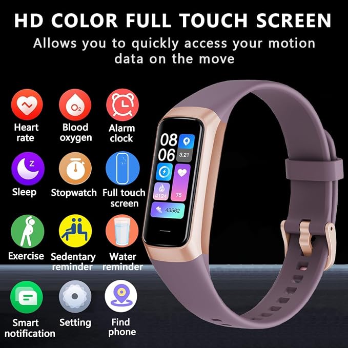Fitness Tracker with Heart Rate/Blood Oxygen/Sleep Monitor, 20+ Sports Modes Smart Watches for Women/Men, Activity & Step Tracker Smart Watch for Android/iOS Phones