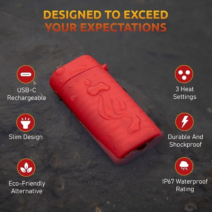 POWERPAW Rechargeable Hand Warmer Portable Electric Hand Heater 3 Heat Levels 5000mAh Battery USB-C Reusable Pocket Warmer for Cold Hands