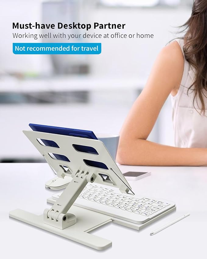Desk Stand and Bluetooth Keyboard Combo for Samsung Galaxy Z Fold 7/6/5/4/Z Trifold, 4 in 1 Set Include Mouse Pen, Adjustable Foldable Tablet Stand Holder Fits for Motorola Razr Fold 2026