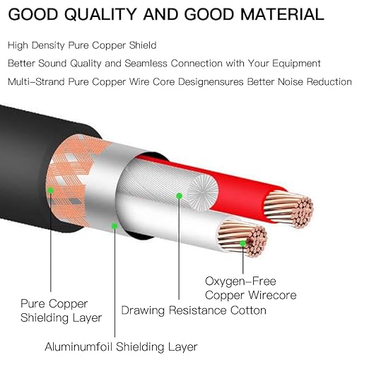 USB Guitar Cable USB to 6.35mm 1/4 Inch TS Audio Cable Guitar to Pc Interface for Instruments Recording Electric Guitar Cord 1/4 Inch Instrument Cable for Guitar, Bass and More - 10FT/3.1M