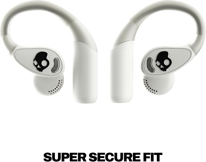 Skullcandy Push 540 Open Wireless Open-Ear Bluetooth Earbuds, Headphones, Sweat and Water Resistant, 42 Hours Battery, Detachable Neckband, Secure Fit, Microphone for iPhone Android - Bone